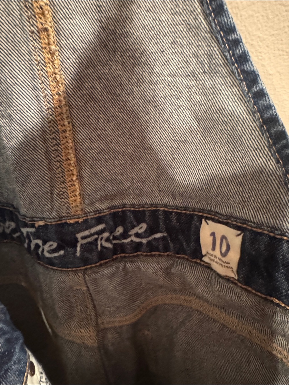 We the Free People Sun-kissed Blue Denim Zip-Front Short Overalls 10 - Picture 5 of 6
